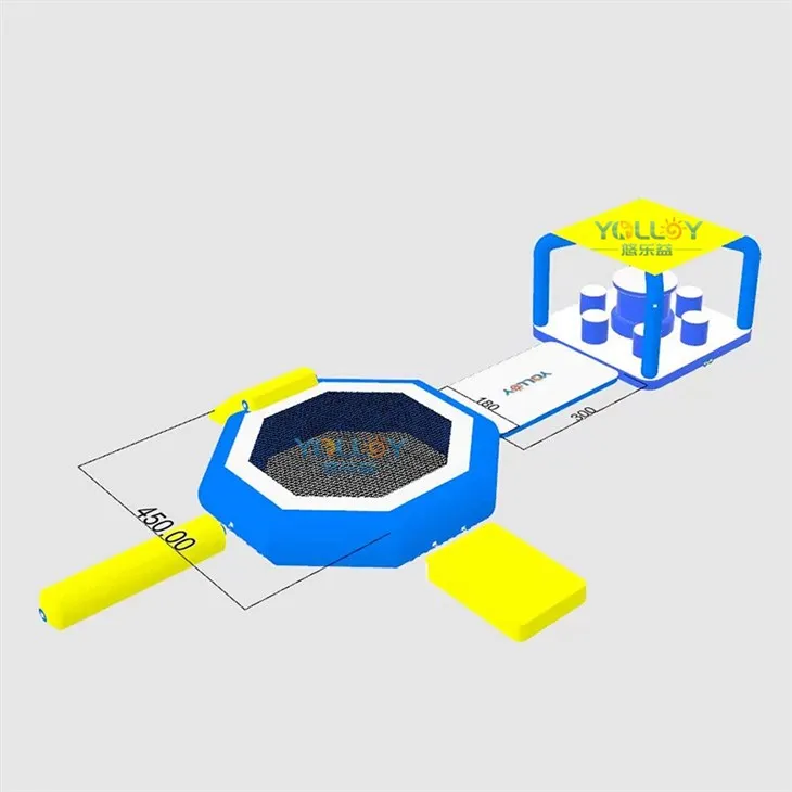 Nền tảng kết hợp Trampoline nước bơm hơi với lều